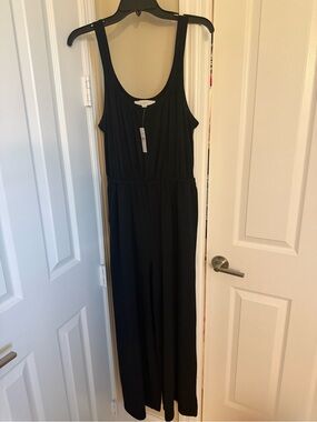 LOFT Black Sleeveless Wide-Leg Jumpsuit Size XL